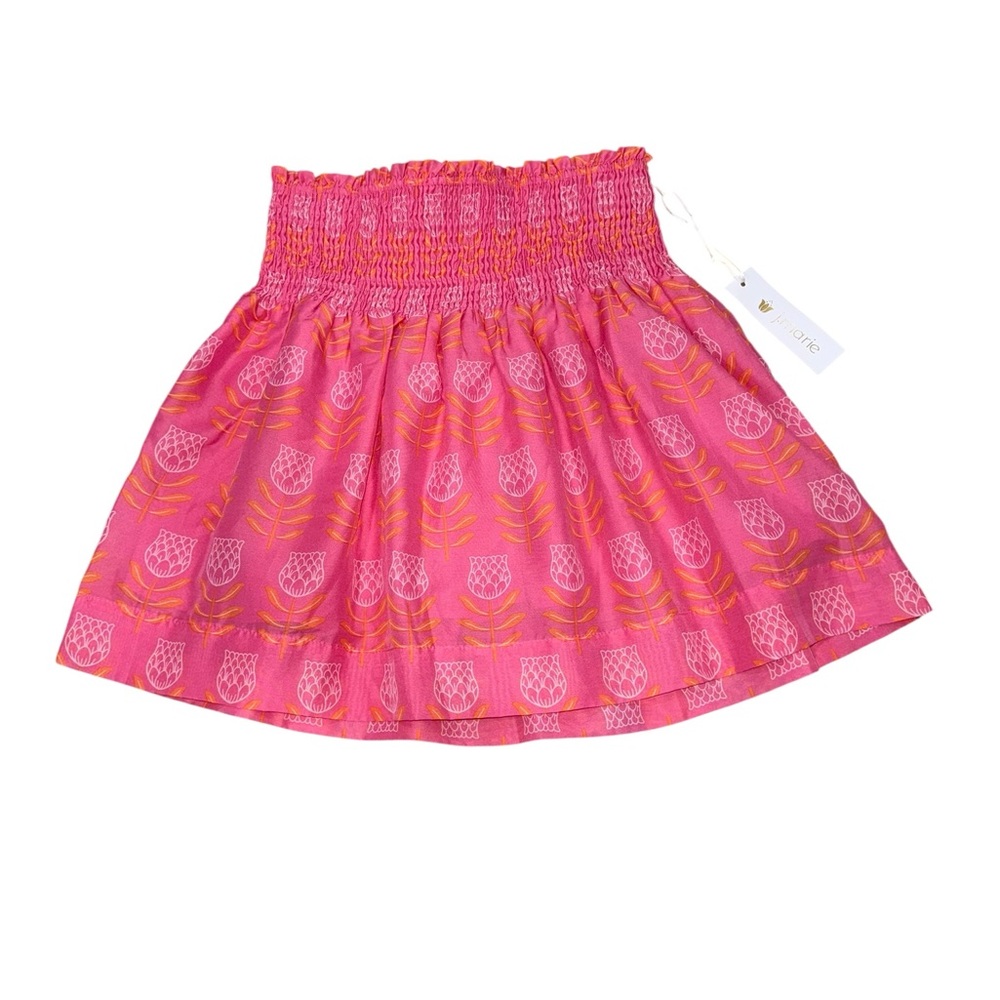 J. Marie Pink Floral Smocked Maeve Mini Skort - Size Medium - NWT
